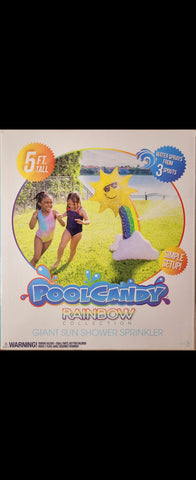 PoolCandy Kids Giant 5ft Inflatable Sun Shower Sprinkler Rainbow Summer New