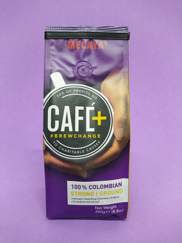 Mecaya Cafe Plus Strong Colombian Coffee, Intensely rewarding Arabica Full bodied and vibrant, 250g (1 Pack)